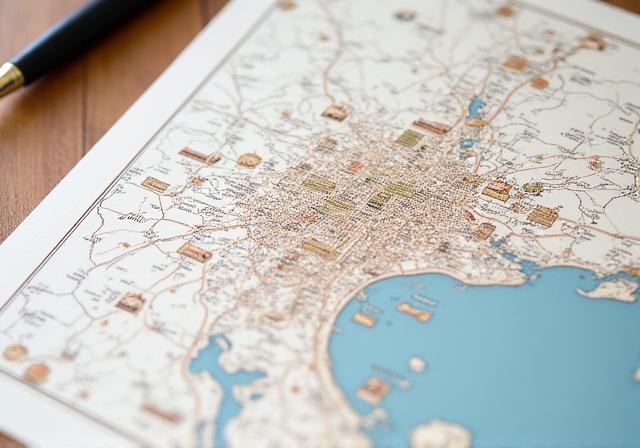 A beautifully illustrated map of Tokyo with custom points of interest.
